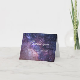 Galaxy Celestial Starry Night Bröllop Tack Kort