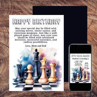 Galaxy Chess Delar Modern Chess Birdday Card