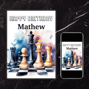 Galaxy Chess Delar Modern Chess Birthday Kort
