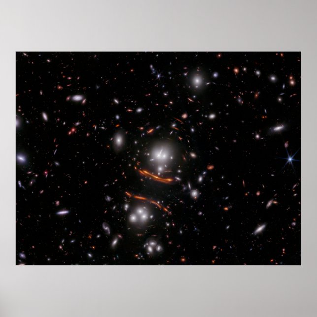 Galaxy Cluster PLCK G165.7 (NIRCam-bild) Poster (Framsidan)