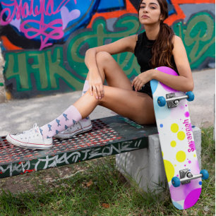 Galaxy Colorful Personlig Polka Dot Skateboard