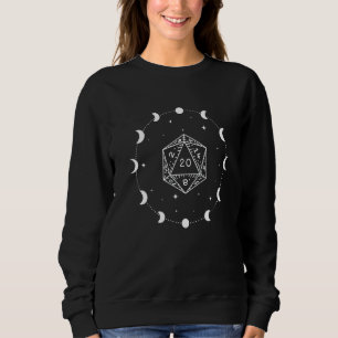 Galaxy D20 Dice Rpg Game Måne Mörk Academia T Shirt