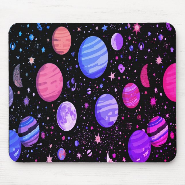 Galaxy Desk Mouse Pad - Astronaut och Rymden Musmatta (Framsidan)
