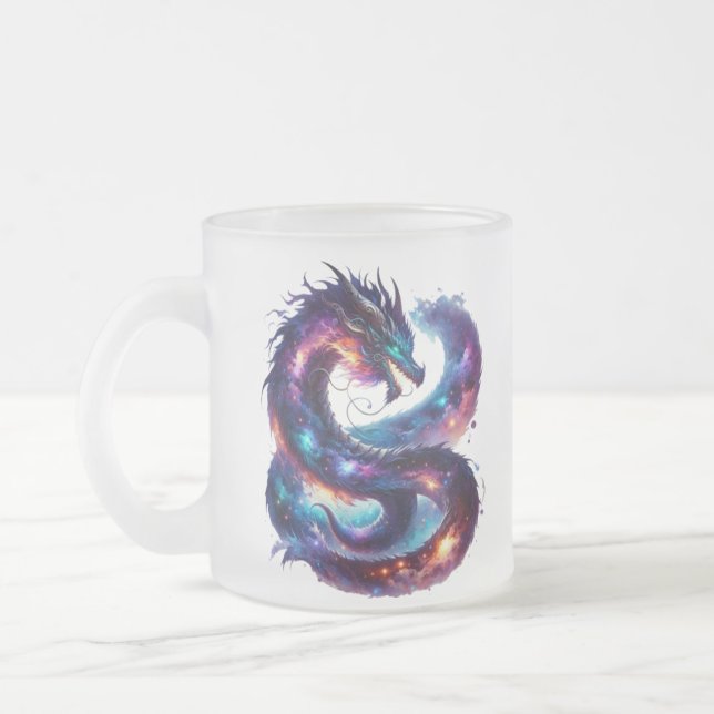 Galaxy Dragon Enamel Mugg, Camping Drinkware,Vatte Frostad Glasmugg (Vänster)