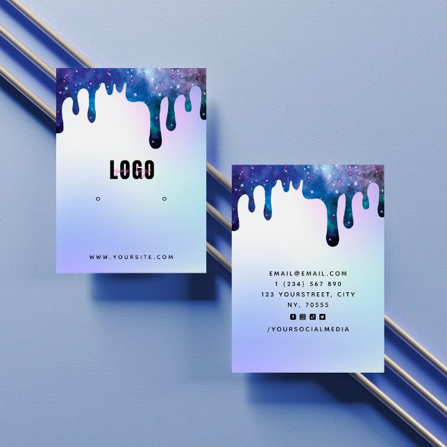 Galaxy Drip Örhängen Display Logotyp Kort (Skapare uppladdad)