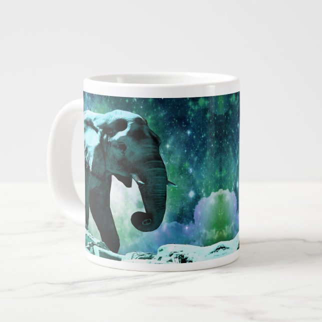 Galaxy Elephant på Planet Pachyderm Jumbo Mugg (Framsida vänster)