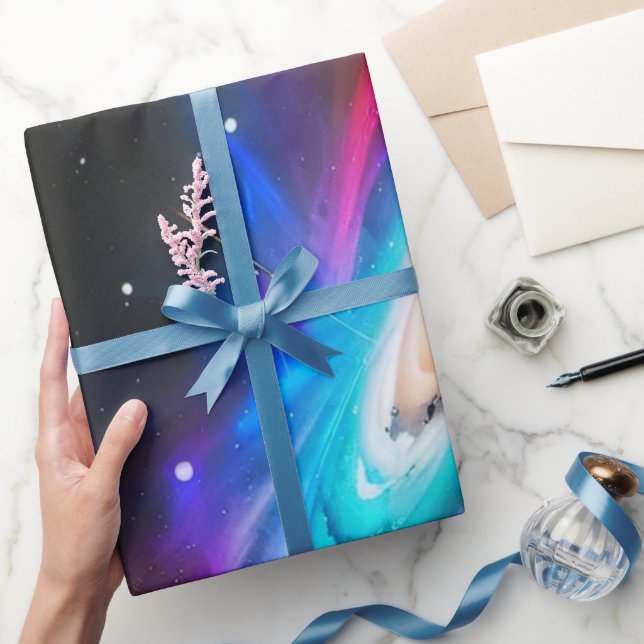 Galaxy Fantasy Födelsedagspresent Omslags Papper Presentpapper (Gifting)