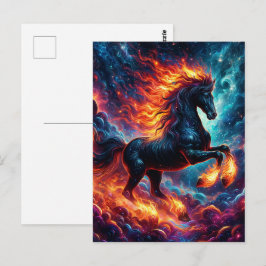 Galaxy Fire Horse Kinesiska nyåret 2026 Vykort