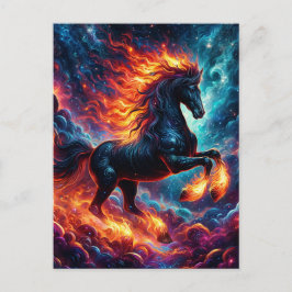 Galaxy Fire Horse Kinesiska nyåret 2026 Vykort