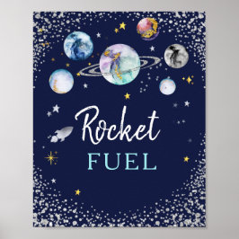 Galaxy-Födelsedagsfest för raketbränsle Poster