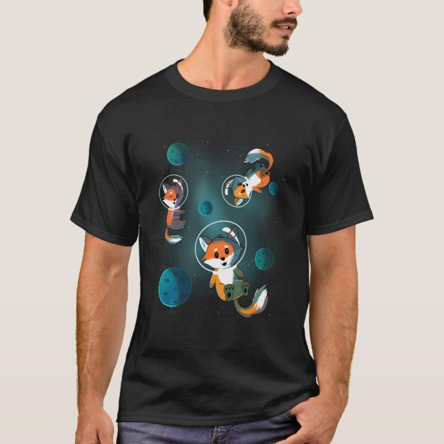 Galaxy Fox Foxes Space Stars Juldagen Gi T Shirt (Framsida)