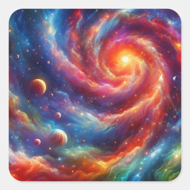 Galaxy Fyrkantigt Klistermärke (Framsida)