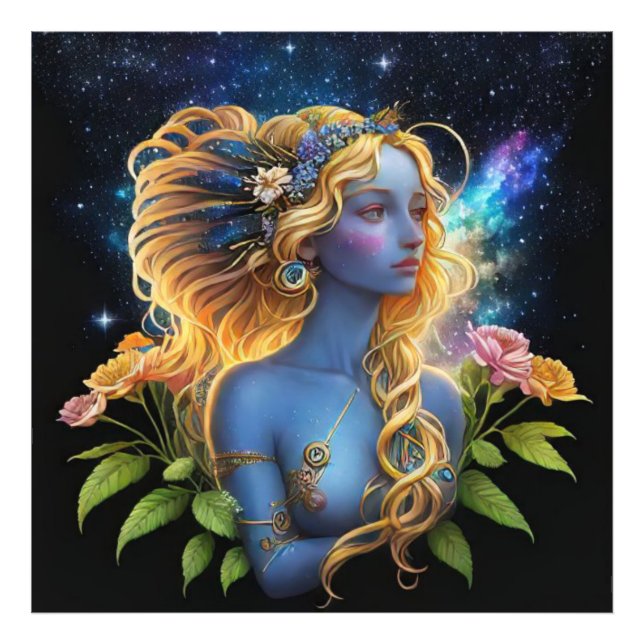 *~* Galaxy Galactic Women Fantasy Jewels AP58 Fototryck (Framsidan)