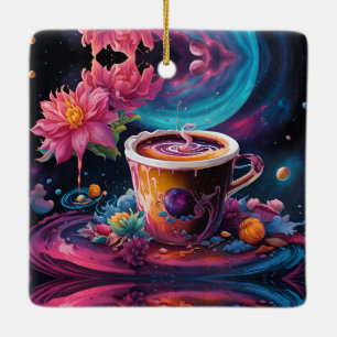 Galaxy Garden Coffee Art Julgransprydnad Keramik