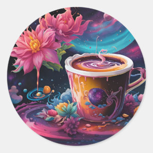 Galaxy Garden Coffee Runt Klistermärke