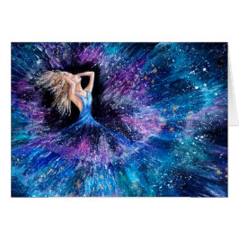 Galaxy Girl Star Burst-kort för henne. Hälsningskort