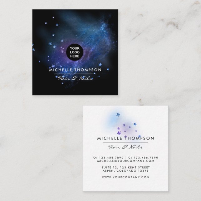Galaxy Glitter Affärs Kort (Fram/baksida)