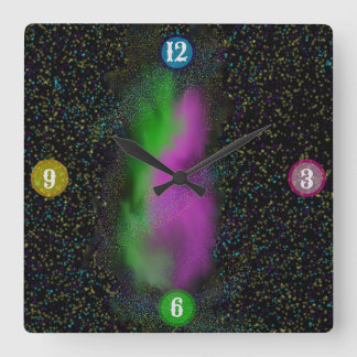 Galaxy Glow - Cosmic Wall Clock Fyrkantig Klocka