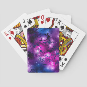 Galaxy Glow   Kosmiblått Lila och Rosa Marble Casinokort