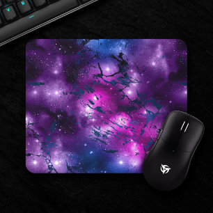 Galaxy Glow   Kosmiblått Lila och Rosa Marble Musmatta