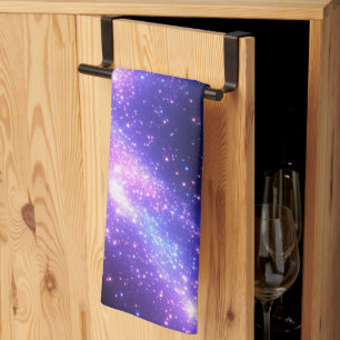 Galaxy Glow: Mousserande ultraviolett och Blue Sta Kökshandduk