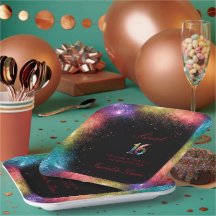 Galaxy Glow Sweet 16 Papper Plate