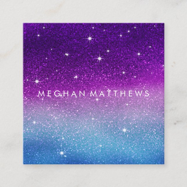 Galaxy Gnistra Beauty Stylist Square Business Car Fyrkantigt Visitkort (Framsida)