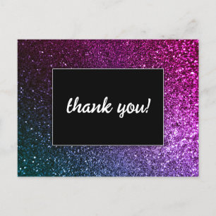 Galaxy Gnistra Glam Chic Modern Bröllop Glitter Vykort