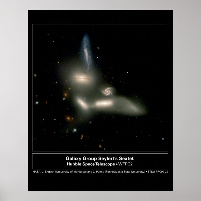 Galaxy Group Sextet Hubble Telescope Poster (Framsidan)