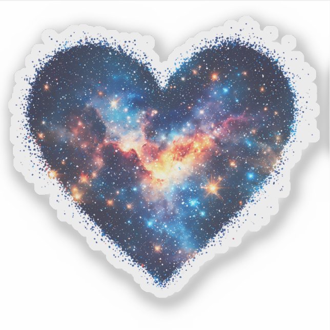 Galaxy Heart Valentine Day Klistermärken (Framsida)