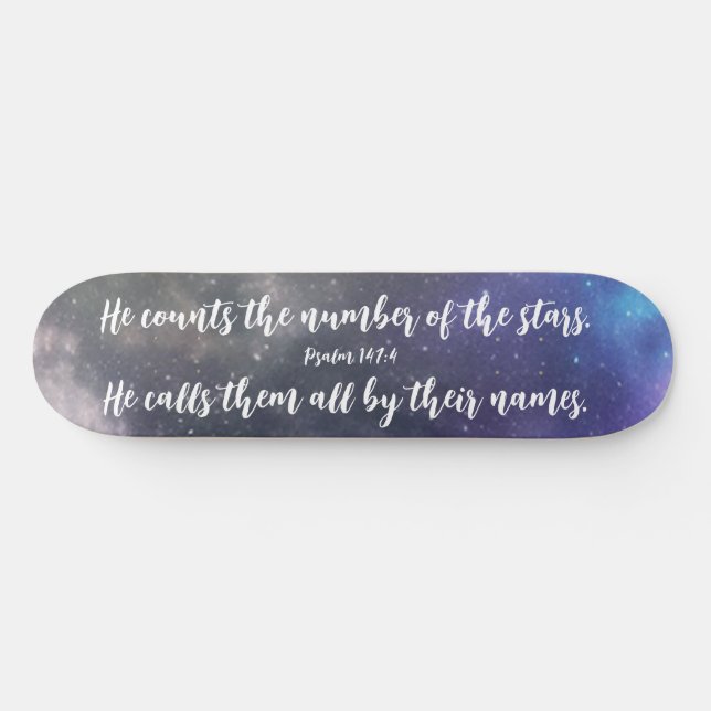 Galaxy Himlar Scripture Bible Verse Mini Skateboard Bräda 18,5 Cm (Horz)