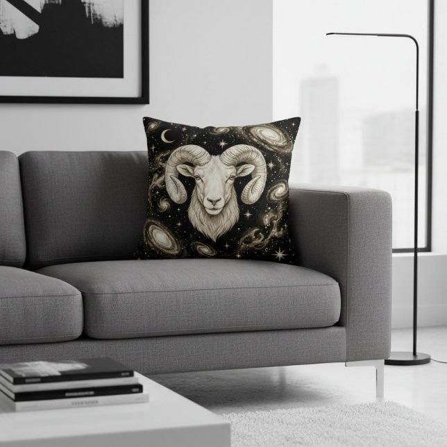 Galaxy Home Decor Aries Zodiac Celestial Kudde (Skapare uppladdad)