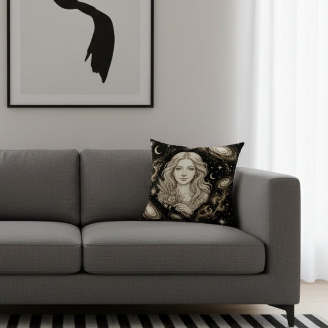 Galaxy Home Decor Virgo Zodiac Celestial Kudde (Skapare uppladdad)