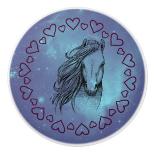 Galaxy Horse & Hearts Knopp