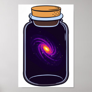 Galaxy i Burk Universe Glas Space Älskare Poster