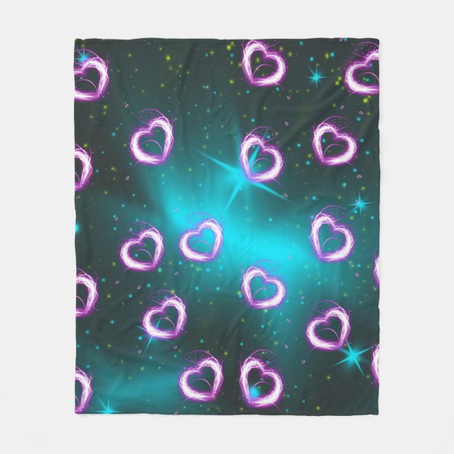 Galaxy i hjärtat fleecefilt (Framsidan)