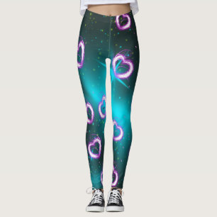 Galaxy i hjärtat leggings