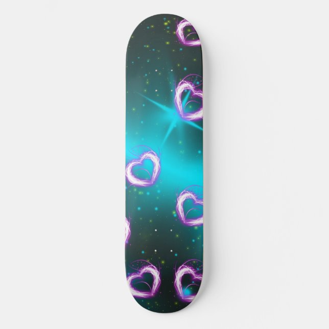 Galaxy i hjärtat mini skateboard bräda 18,5 cm (Framsida)