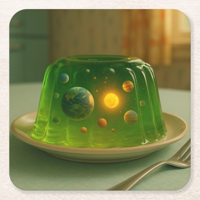 Galaxy in MCM Jell-O Mold Underlägg Papper Kvadrat (Framsidan)