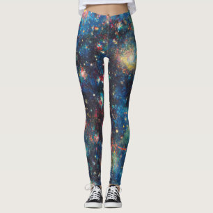 Galaxy Inspired Celestial Cosmic Swirling Universe Leggings