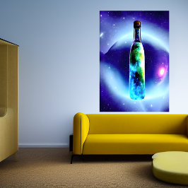 Galaxy inuti en flaska i rymden | AI Art Poster