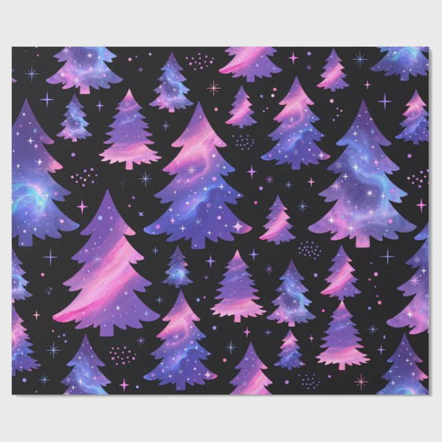 Galaxy julgran omslagspapper presentpapper (Platt)
