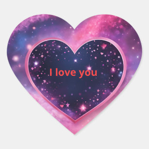 Galaxy Kärlek Sticker Hjärtformat Klistermärke