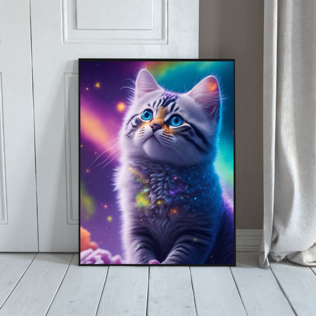 Galaxy Katze Digitaler Ai generated Poster (Skapare uppladdad)