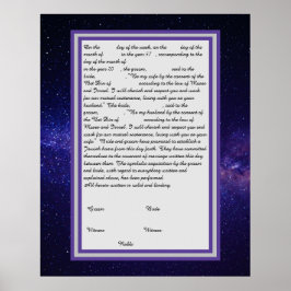 Galaxy Ketubah i Kanadas reformtext Poster