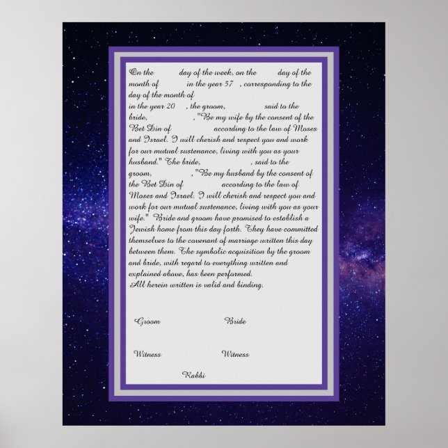 Galaxy Ketubah i Kanadas reformtext Poster (Framsidan)