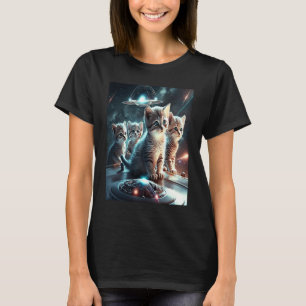 Galaxy Kittens Katt UFO Katt I Rymden 13 T Shirt