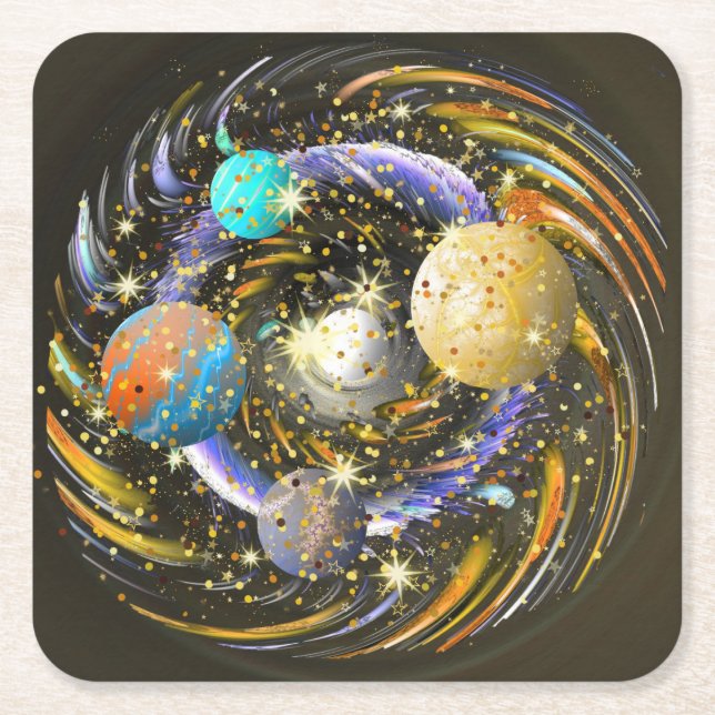 Galaxy Kovarellah Underlägg Papper Kvadrat (Framsidan)