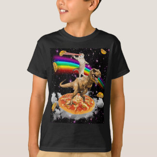 Galaxy Laser Cat on Dinosaur on Pizza with Tacos & T Shirt