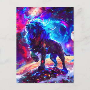 Galaxy Lejon Blue Helg Vykort
